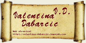 Valentina Dabarčić vizit kartica